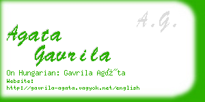 agata gavrila business card